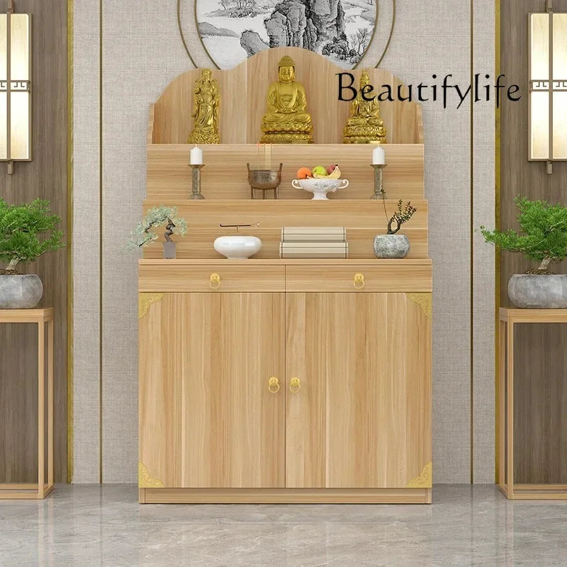 A  New Chinese Household Altar Incense Burner Table Economical Altar Three-Layer Heightening Buddha Shrine feng shui