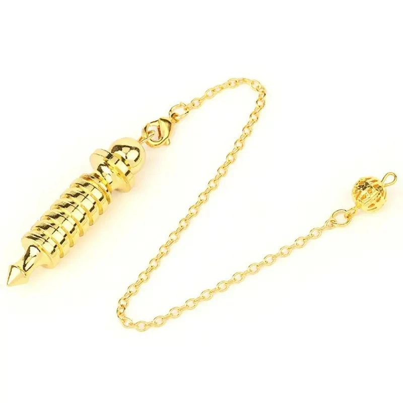 Silver Color Copper Metal Pendulum for Dowsing Divination Energy Reiki Healing Pointed Meditation Witch Spiritual Pendulos X092