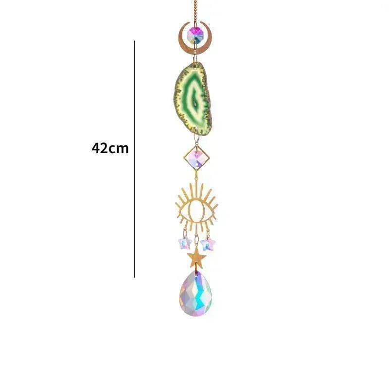 Hanging Crystals for Windows, Agate Pendant Suncatcher Crystal Prism Balls, Rainbow Maker