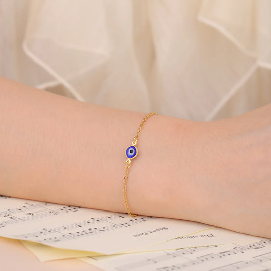 Lucktune Stainless Steel Turkey Evil Eye Bracelets for Women Flat Blue Evil Eye Lucky Chain Charm Bracelet Jewelry Pulsera Gifts