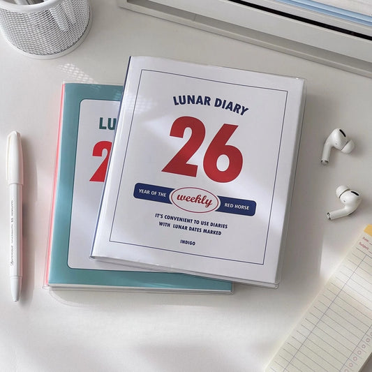 2026 Korean Notebook Schedule Book Student Monthly and Weekly Plans Journal Notebook Diary Planner Stationery Student Supplies