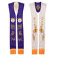 Clergy Stole Church Overlay Double Sided Cross Gold Tassels Scarf for Priest Choir