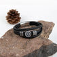 Retro Norse Hexagram Star of David Bracelet Men Stainless Steel Six Point Star Amulet Leather Wristband Religion Jewish Jewelry