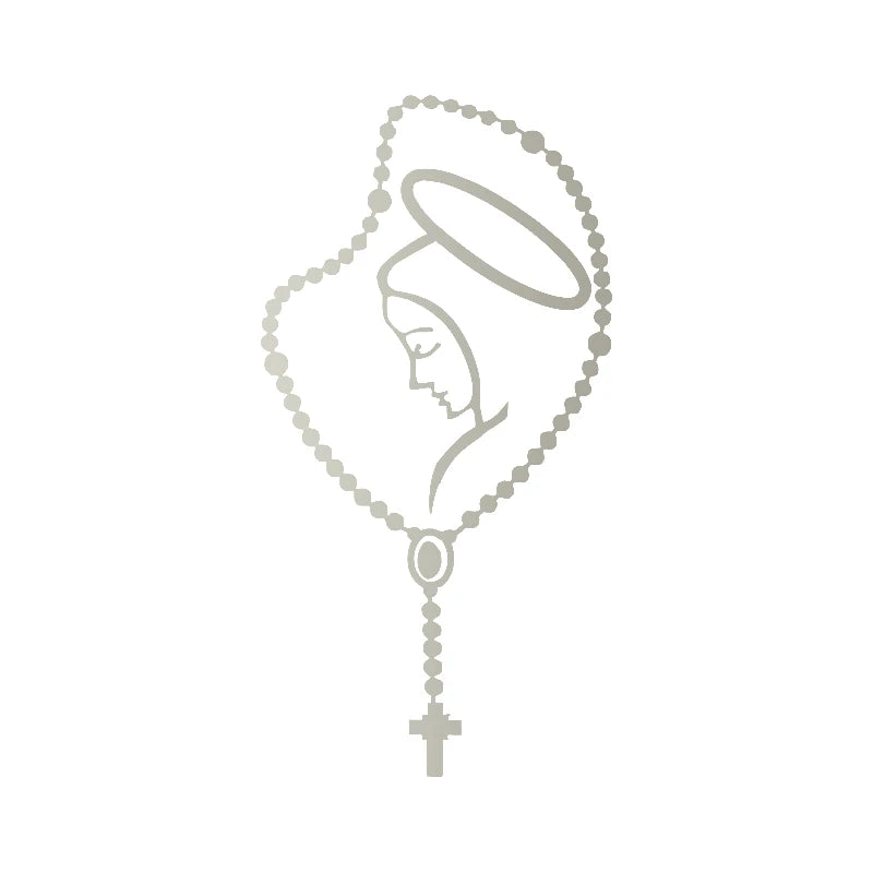 Rosary Virgin Mary Fatima vinyl catholic laptop car bumper stickers decals Catholic Religous Virgen Latin God