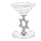 Crystal Star of David Holder Hanukkah Candlestick Decorative Tabletop Jewish Menorah Pillar Stand Centerpiece