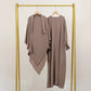 Two Piece Jilbab Prayer Set Abaya for Woman Batwing Hijab Dress Muslim Kimono Kaftan Robe Long Khimar Islam Cloth Jilbab Ramadan