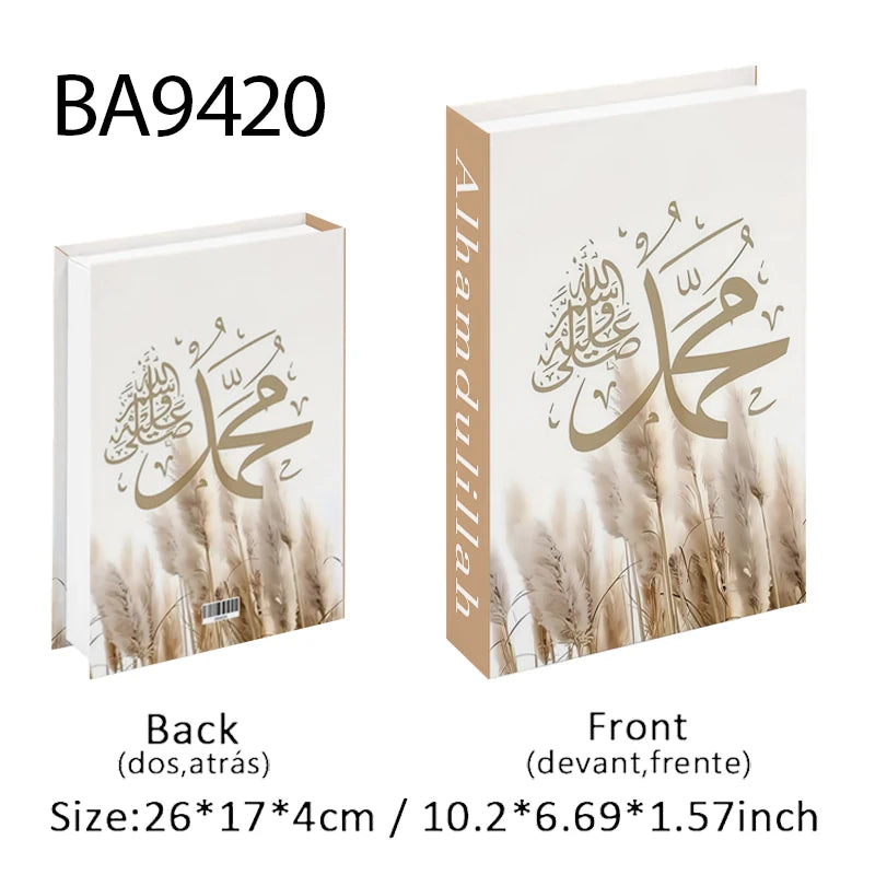 Islamic Mosque Luxury Fake Book Storage Box Kaaba Decorative Books Home Decor Coffee Table Bedroom Ornament Interior Decoration