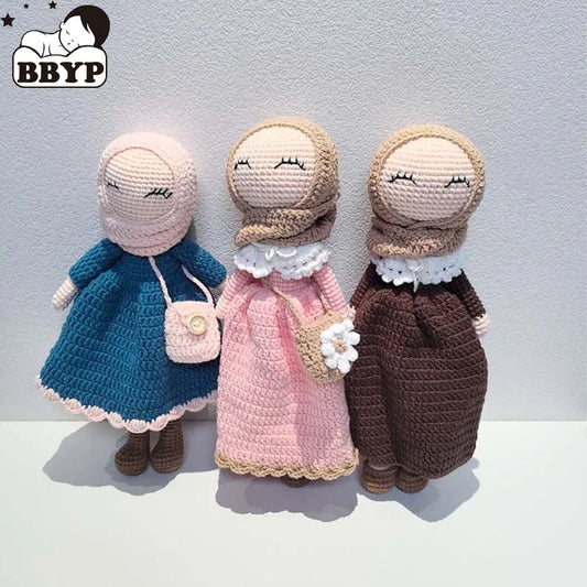 Knitted Islamic Toys Crochet Dolls Hijab Muslim Quran Ramadan Kids Halal Eid Al-Fitr Gifts Educational Plush Dolls