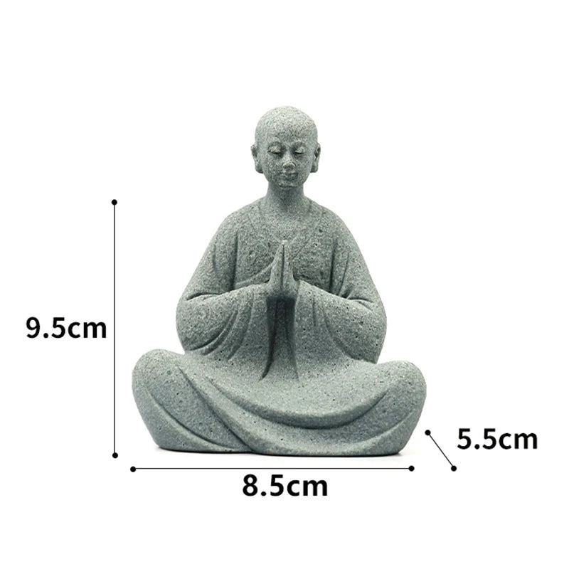 〔White〕Wishing Monk Buddhist Micro Landscape Stone Fish Tank Moss Landscaping Zen Oriental Aesthetics Garden Ornaments