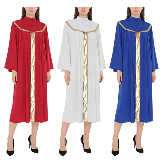 Womens Priest Clergy Cosplay Robe Church Choir Dress Men's Long Sleeve Vestments Catholic Priest Halloween Carnival Party