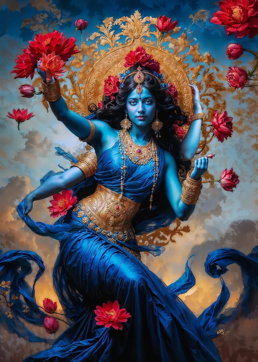 Hindu God Lord Krishna Shiva Ganesha Meditation Indian Traditional Artwork Poster Canvas Painting Wall Pictures Home Decor Gift