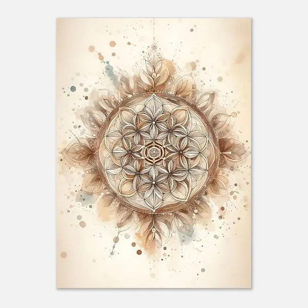 Boho Flower of Life Meditation Poster Positive Energy Sacred Geometry Canvas Painting Spiritual Wall Art Living Room Home Decor