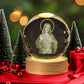 Illuminated Jesus and Virgin Mary Crystal Ball Set with Cross for Devotion rosarios catolicos  jesus christ