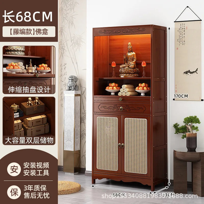 HXL Altar Incense Case Buddha Altar God of Wealth Worship Altar Table Buddha Cabinet