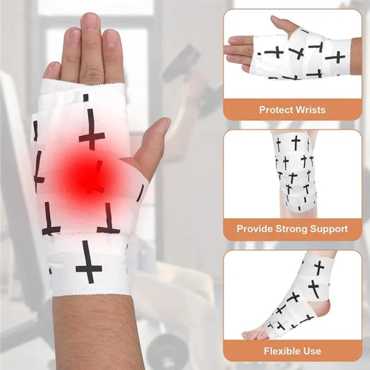 1/2/5 Roll Christian Athletic Tape 23Ft Serrated Edges Skin-Friendly Cotton Sport Wrist-AA85