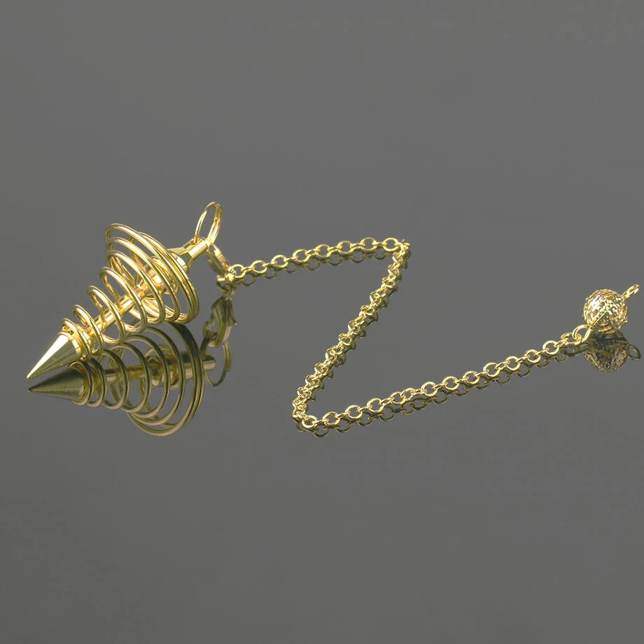 Silver Color Copper Metal Pendulum for Dowsing Divination Energy Reiki Healing Pointed Meditation Witch Spiritual Pendulos X092