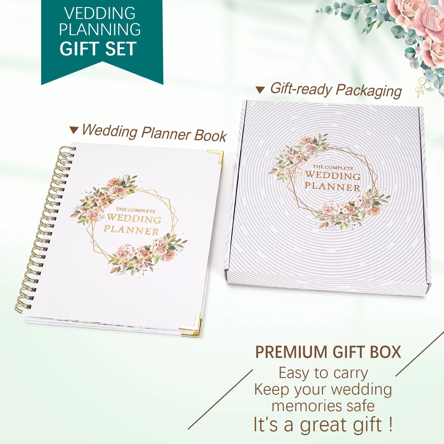 Your Perfect Day Wedding Planner Book And Organizer Hardcover Journal Bridal Planning Binder With Countdown Calendar Bride Gifts