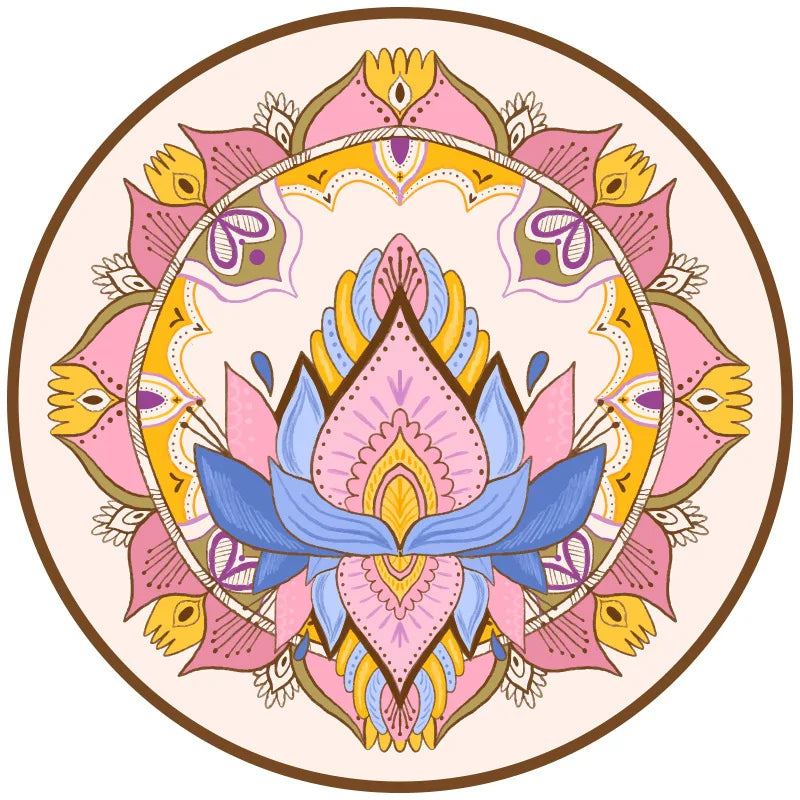 Pilates Mat Round Yoga Mat Suede Rubber Non-Slip Dia Large 140cm Exercise Circle Mat Meditation Mat Workout Mat for Home Outdoor