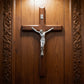 7.8 Inch Wooden Catholic Cross Wall Decor Handcrafted Wood Cross for Home Desktop and Wall Decoration Religious Gift