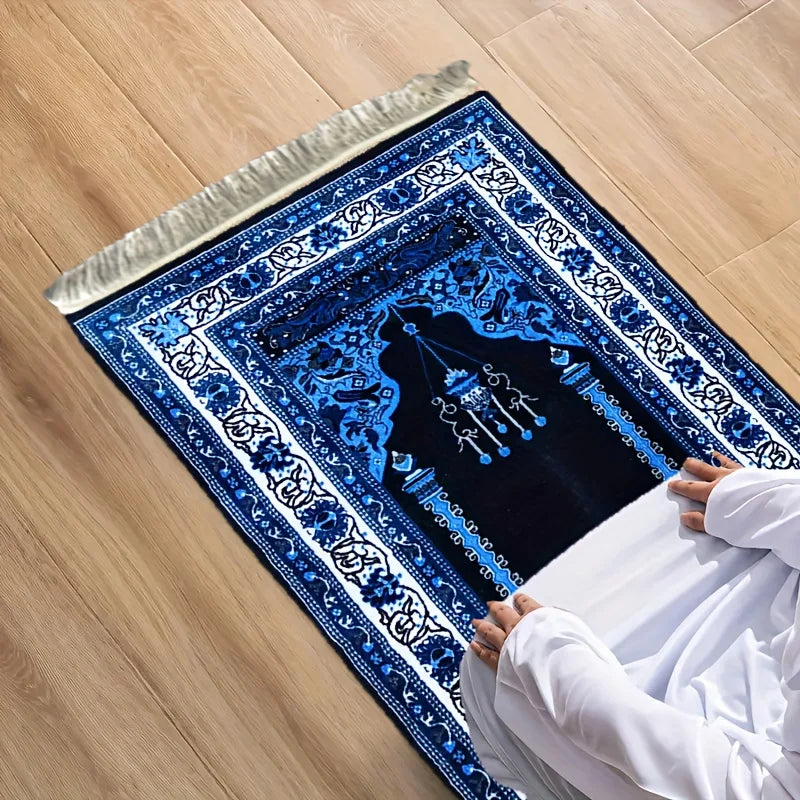 VIKAMA Blue Mosque Prayer Mat Portable Single-Person Mat for Pilgrimage Activities Indoor and Outdoor Prayer Mat