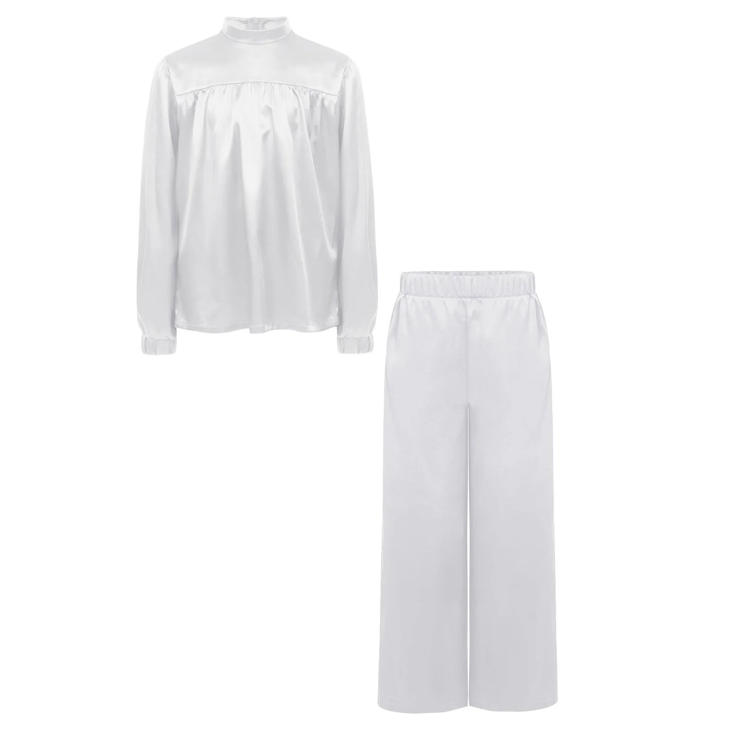 Boys Girls Church Choir Worship Praise Dance Outfit Long Sleeve Top+Robe+Pants Halloween Christian Pastor Priest Cosplay Costume