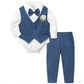 Baby Boy Baptism Outfit Infant First Easter Church Christening Suit Set Toddler Formal Wedding Birthday Party Gift Clothes