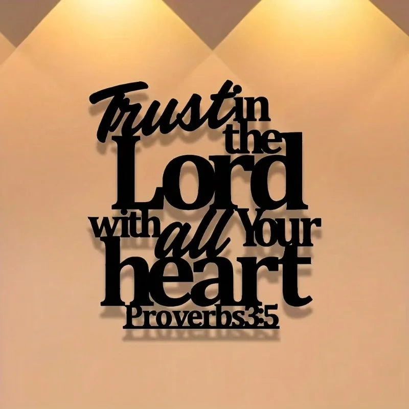 Delight Yourself in the Lord Metal Bible Verse Wall Art Proverbs 35:6 Iron Farmhouse Decor