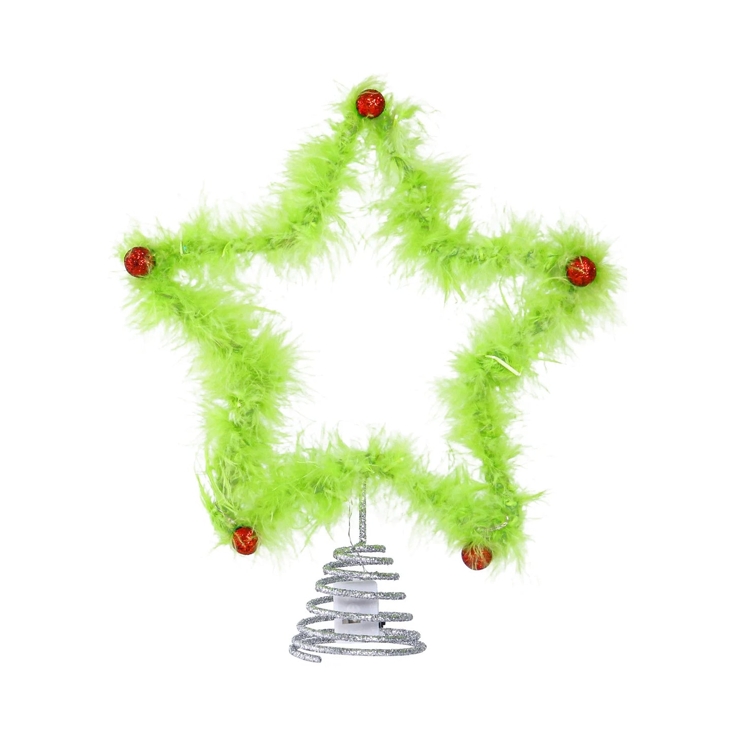 Christmas Fuzzy Grinch Star Tree Topper Holiday Festive Creative Grinch Decoration Christmas Party Home Decor Ornament