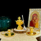 HTISOK Holy Water Bottle Gold Plated Communion Cup Religious Ceremonial Supplies Alloy Durable Church Rituals Use