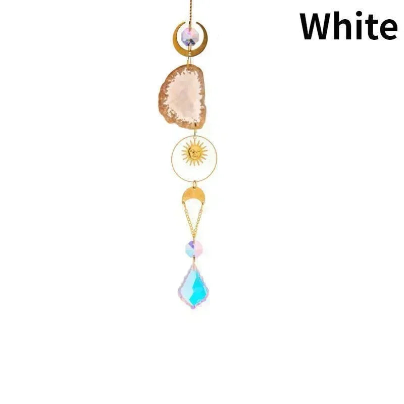 Hanging Crystals for Windows, Agate Pendant Suncatcher Crystal Prism Balls, Rainbow Maker
