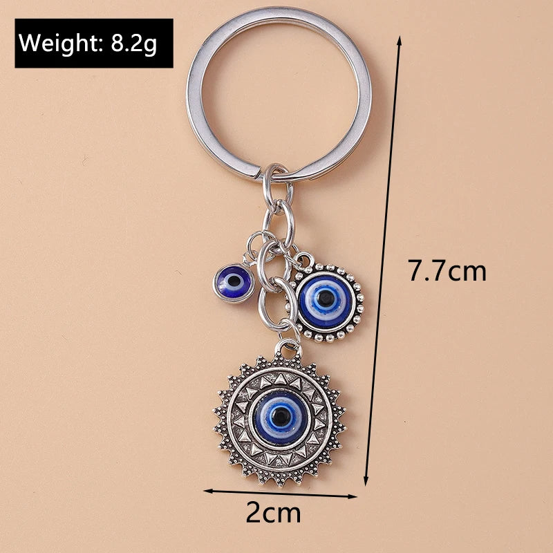 Fashion Metal Evil Eye Keychain for Car Key Women Men Handbag Pendant Keyring Accessories DIY Jewelry Gifts