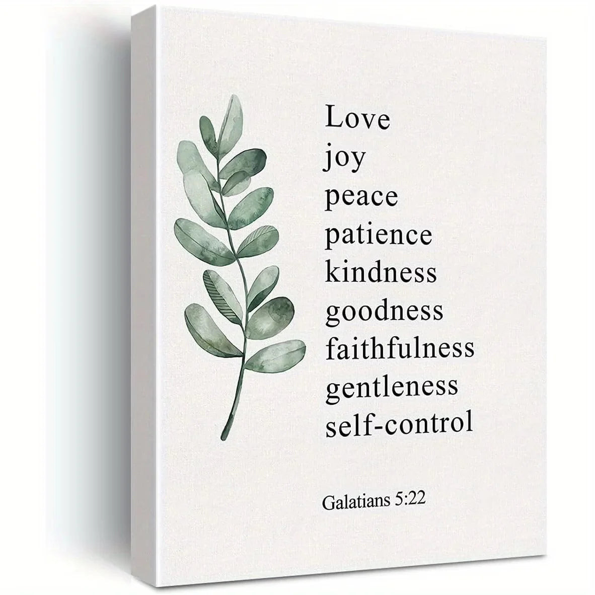 Inspirational 1pc Christian Canvas Wall Art | 2D Flat Galatians 5:22 Fruit of the Spirit Scripture Print