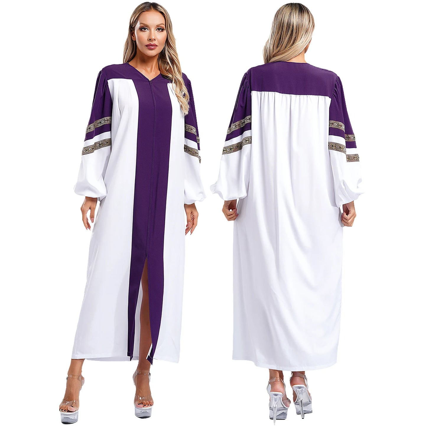 Women Church Clergy Robe Baptism Confirmation Officiant Costume Priest Preacher Dresses Choir Performance Praise Worship Dress