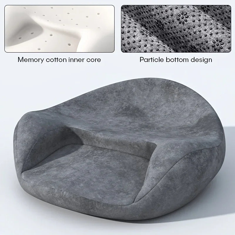 Memory Foam Meditation Cushion with Ergonomic Support | Gray Washable Zafu Pillow for Yoga, Sitting & Reading | Hip, Knee & Leg