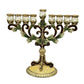 Hanukkah Menorah Hand Painted Candlestick Sturdy Base Tabletop 9 Branches Candle
