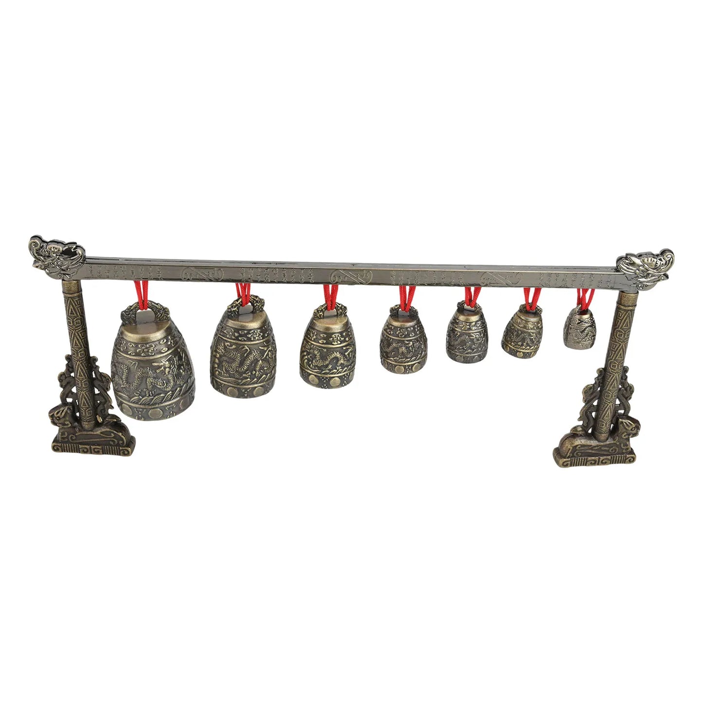 Bronze Meditation Gong With 7 Decorated Bells For Yoga Sound Healing And Relaxation Chinese Musical Percussion Instrument Set