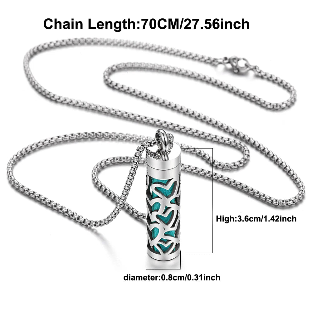 Stainless Steel Aromatherapy Necklace Diffuser Pendant Aroma Diffuser Locket Perfume Essential Oil Diffuser Pendant Necklace