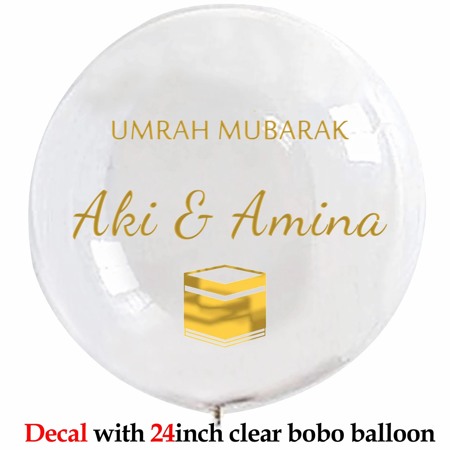 Custom Umrah Mubarak Balloon Helium Eid Balloons Sticker Muslim Islamic Festival Party DIY Decor Ramadan Kareem Decorations