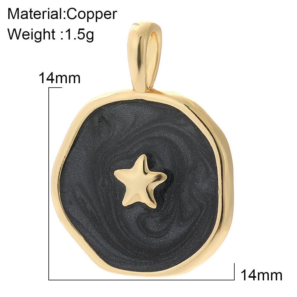 Bohemian Star Sun Moon Charms for Jewelry Making Cute Enamel Planet Gold Color Diy Earrings Necklace Bracelet High Quality