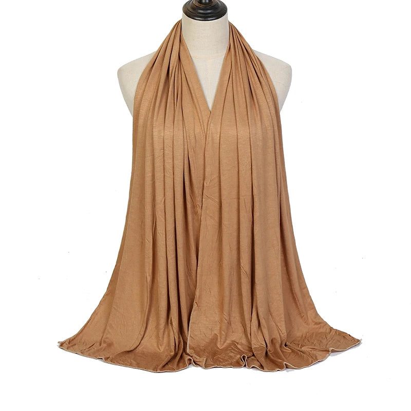 Premium Modal Cotton Jersey Hijab Scarf Muslim Long Shawl Women Plain Soft Turban Tie Head Wraps Africa Female Headband 170x60cm