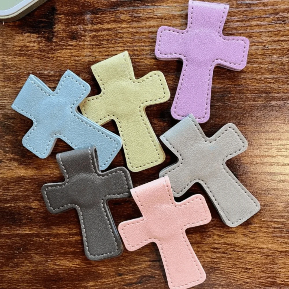 New Leather Bible Magnetic Bookmark Cross Gift Page Markers Double-Sided Page Clips Reading Supplies