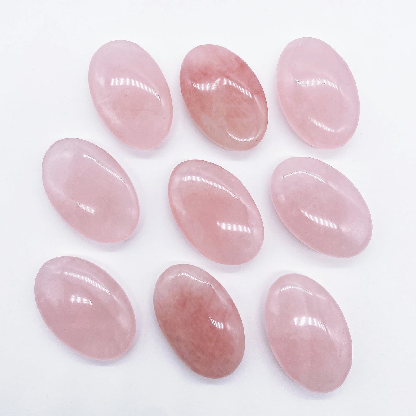 53MM Natural Rose Quartz Palm Hot Compress Massage Crystal Pink Stone Reiki Healing Eliminating Fatigue Home Decoration Gift