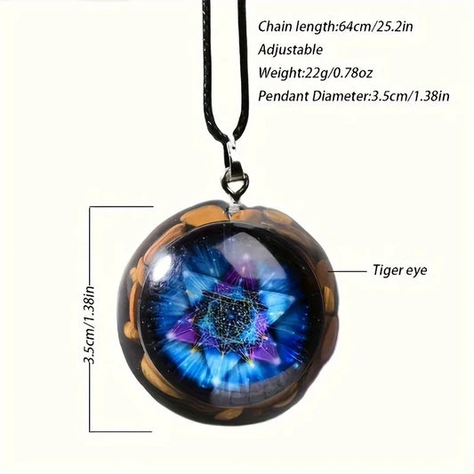1PC Malachite Chakra Energy Orgonite Pendant Necklace, Malachite Chakra Energy Orgonite Pendant: Sri Yantra Sacred Geometry, Roc