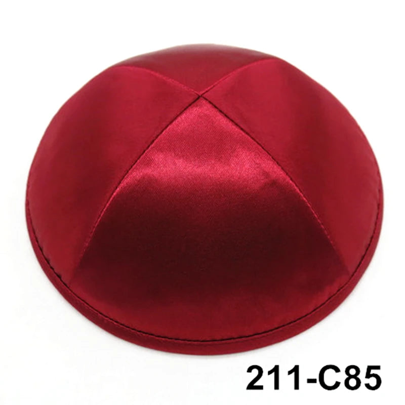 GIU 19cm Satin Jewish Hats Caps Skullies Beanies Kippot Yarmulke Kippah Dome Kipa For Wedding And Events
