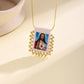 Nidin New Retro Religious Necklace Beaded Chain Link Virgin Mary & Jesus Sacred Heart Pendant For Women Men Prayer Jewelry Gifts