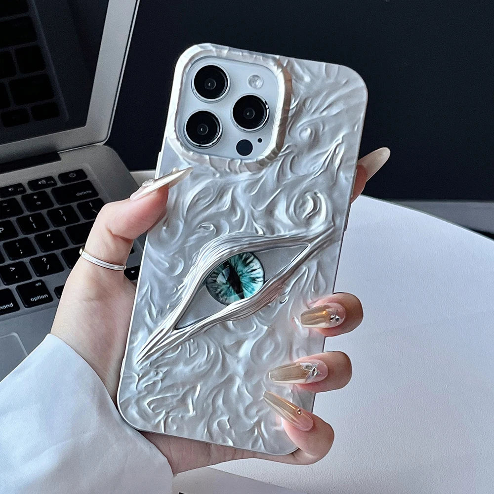 Cool 3D Evil Eyes Phone Case For iPhone 17 Air 16 15 14 13 12 11 Pro Max Frosted Shockproof Soft TPU Cover