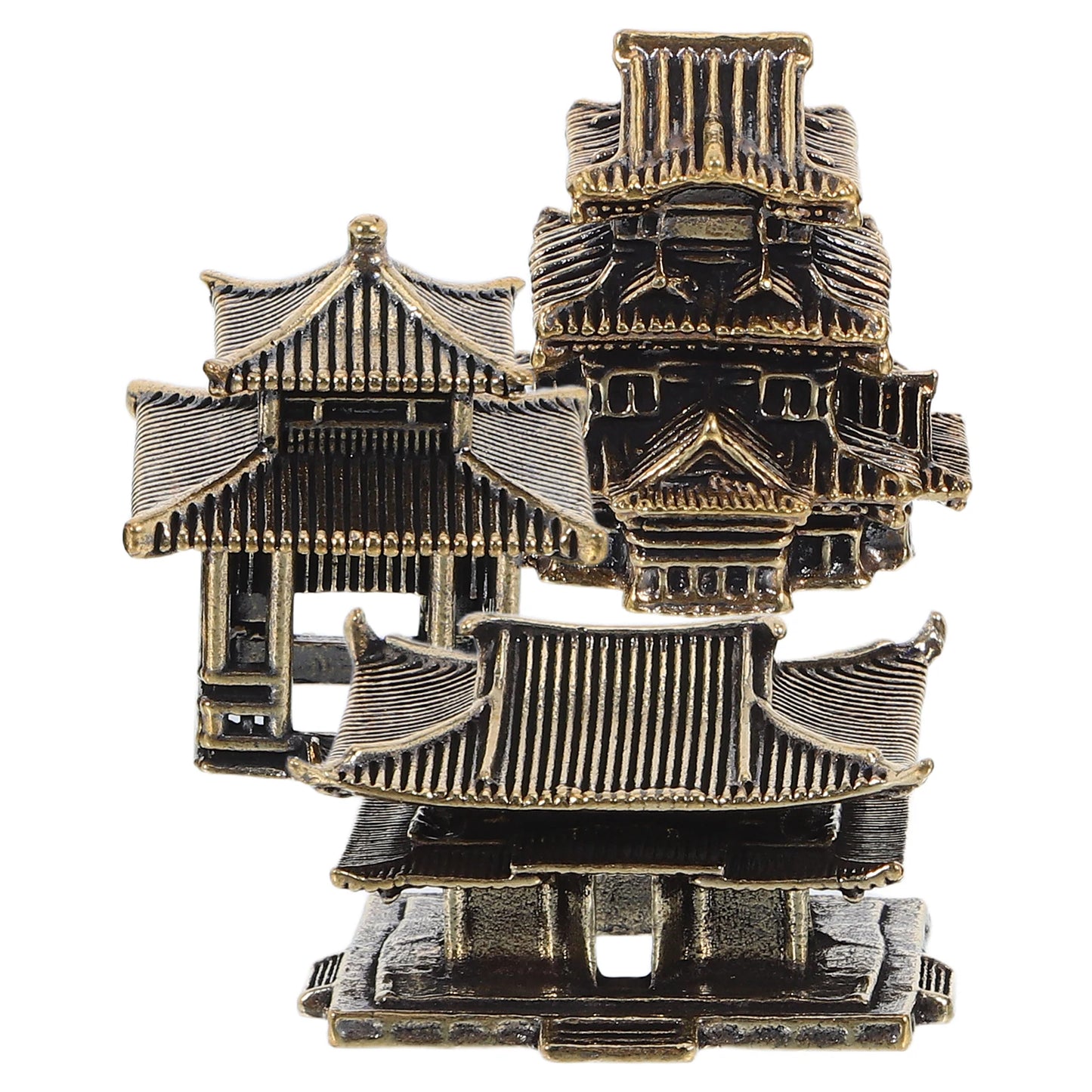 3pcs Brass Tiny Pagoda Model Zen Garden Decor Miniature Asian Ornaments For Aquarium Landscaping Japanese Style Lantern