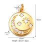 Trendy Shining Moon Star Space Celestial Compass Charm Pendant in Gold Colour , Jewelry Necklace Bracelet Making Supplies M71