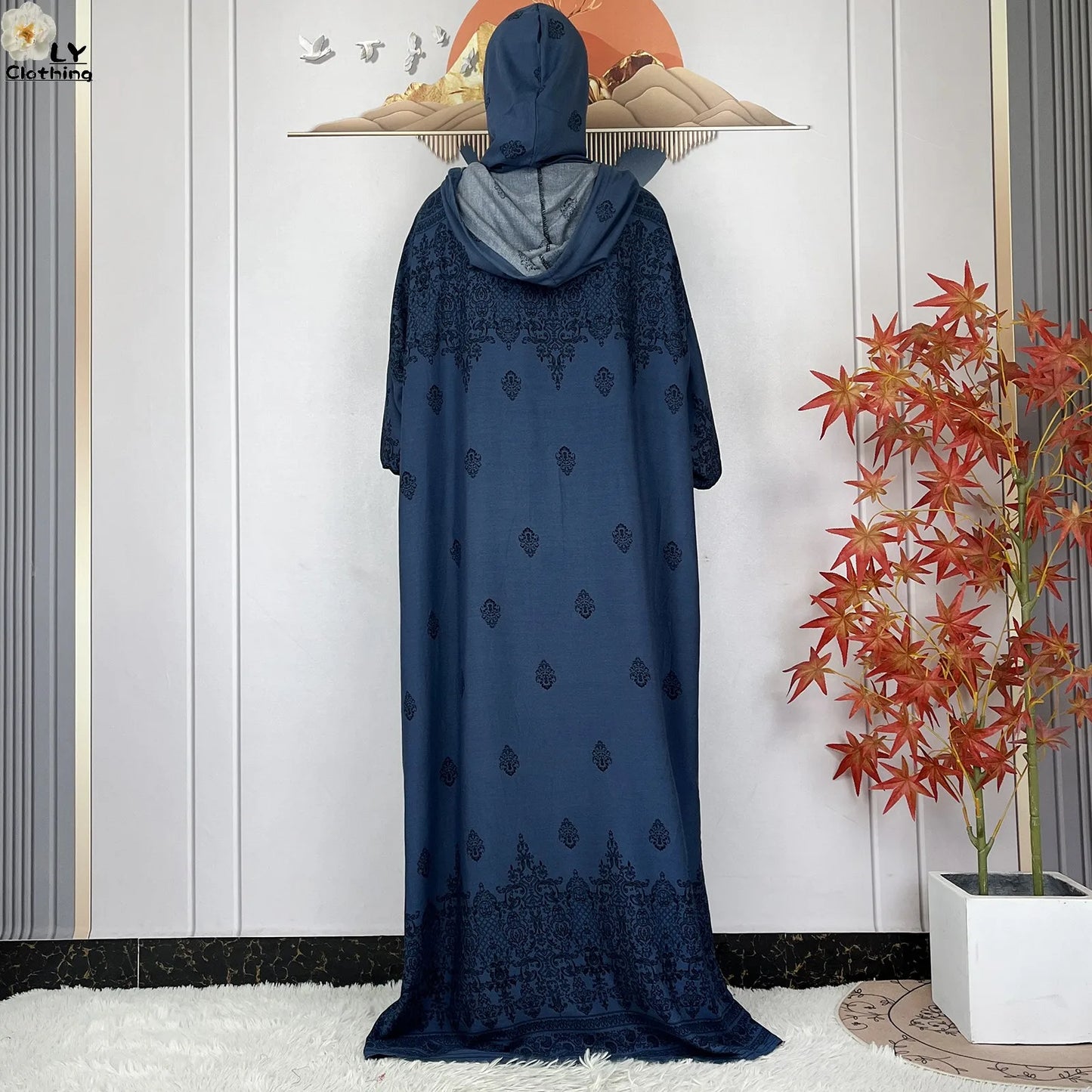 2025 Women Long Sleeves Dress Cotton Ramadan Abaya with Two Hats Muslim Women's Kaftan Dress Dubai Turkey Islam Prayer Clothing