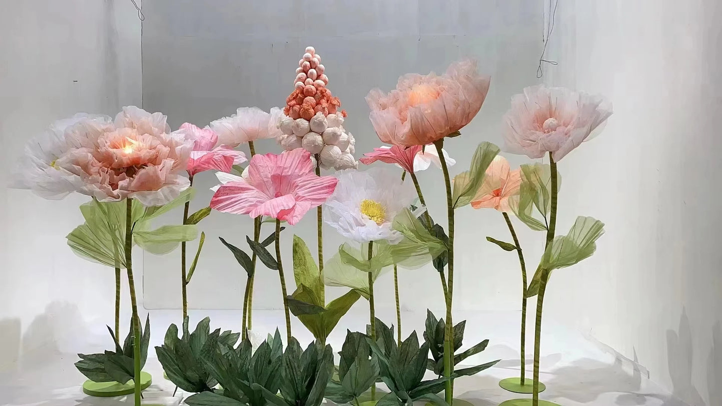 Automatic mechanical silk flowers, wedding Christmas decorations, adjustable height, suitable for party, home office centerpiece